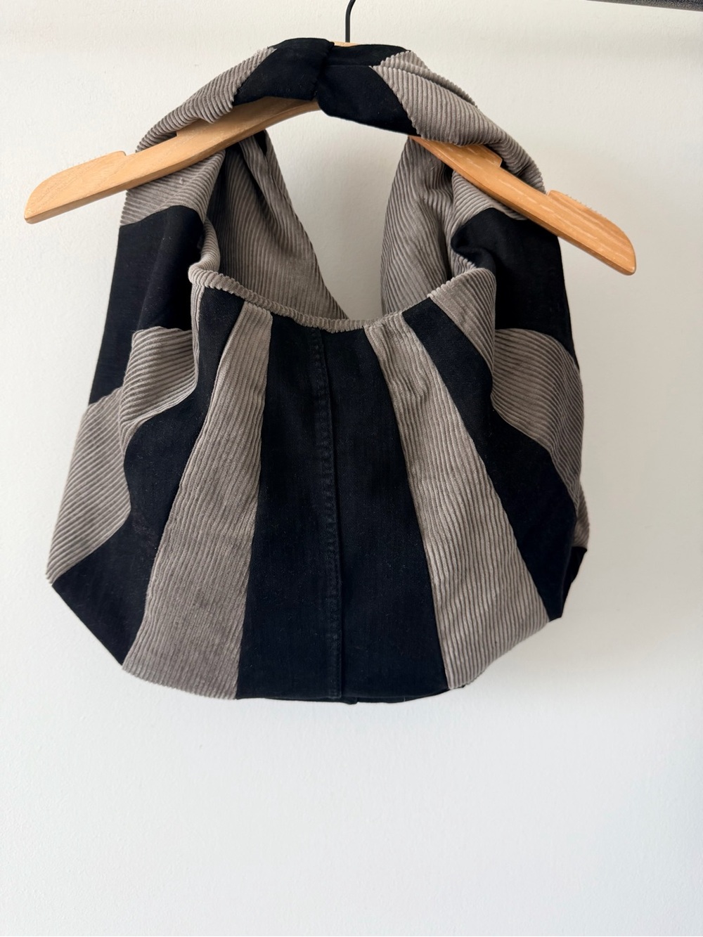 OOAK Handmade Upcycled Zara Denim Velvet Patchwork Hobo Shoulder Bag - Picture 10 of 10